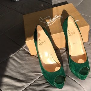 Suede green Christian Louboutin